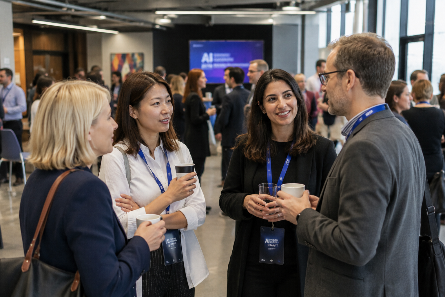 Women in AI Norway community members networking at an AI event